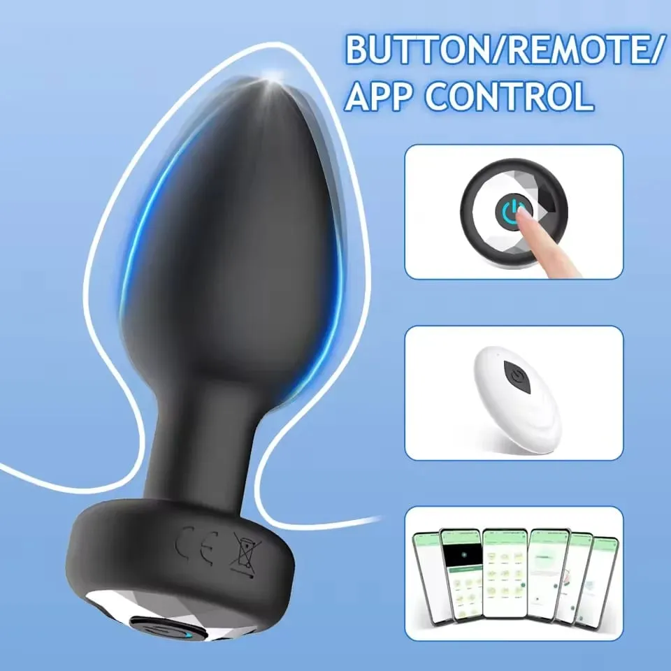 Aplikacja bezprzewodowy wibrator analny dla mężczyzn Butt Plug zdalny stymulator prostaty kobieta kontrola masażer pochwy zabawki erotyczne dla dorosłych kobiety geje — image 5