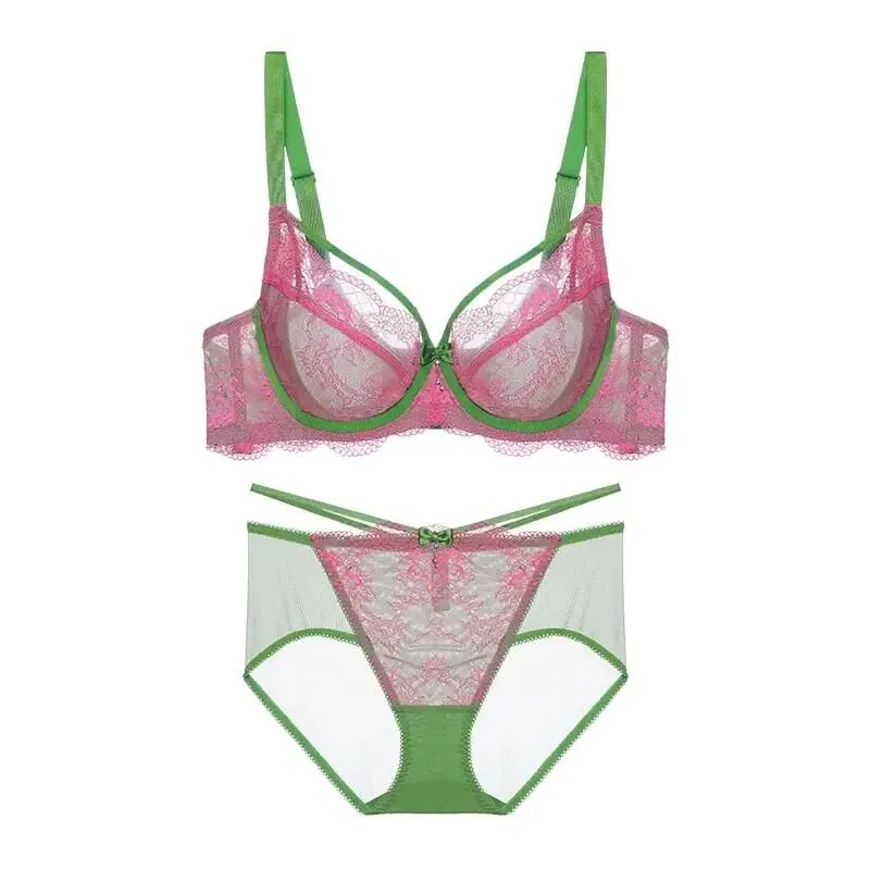 Set reggiseno sexy minimizzatore Coppa piena pizzo ultra sottile raccolto Plus Size 34-42 Seno grande al seno piccolo Supporto Comfort Lingerie — image 10