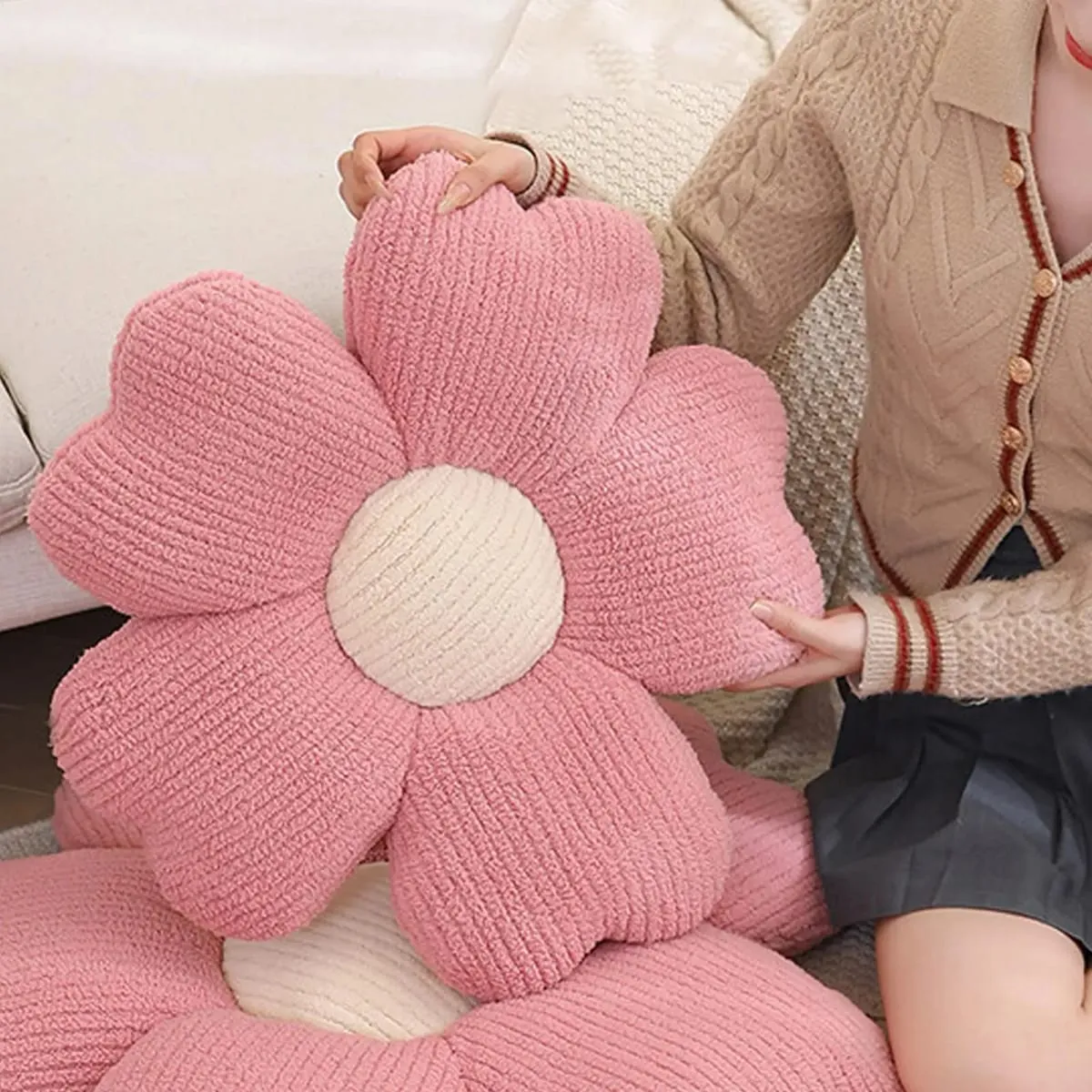 Petal Atmak Yastık Çiçek Şekilli Peluş Atmak Yastık Rahat ve Sevimli Yatak Kanepe ev Dekor Yastık Sandalye Minderi — image 8