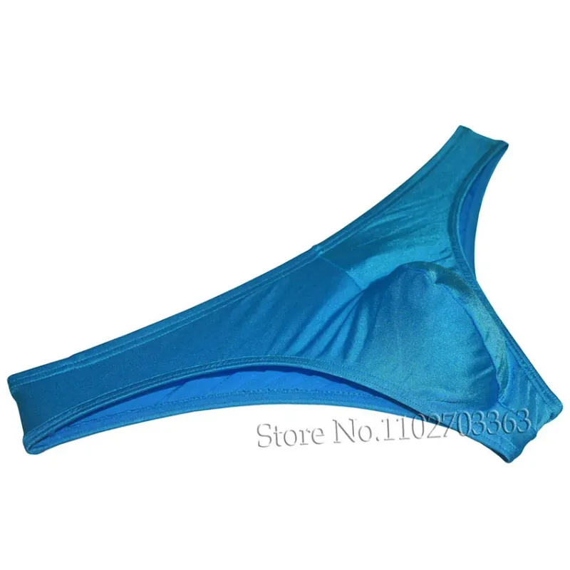 Cuecas de biquíni masculinas, cuecas triangulares, franzir as costas, micro cuecas elásticas brilhantes, verão, cintura baixa, praia, sexy, sedoso e suave — image 28