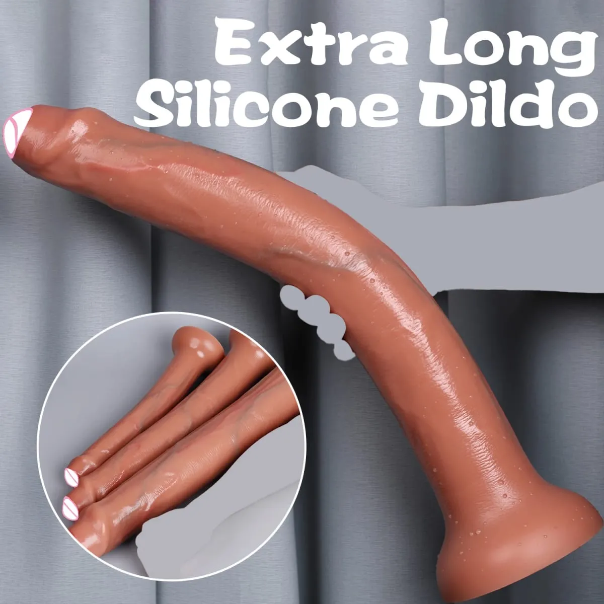 Super ยาวสมจริง Dildos Butt Plug ซิลิโคนอวัยวะเพศชายผู้ใหญ่อุปกรณ์ดูดคัพเพศของเล่นสำหรับชายหญิงช่องคลอด Anal นวด — image 2