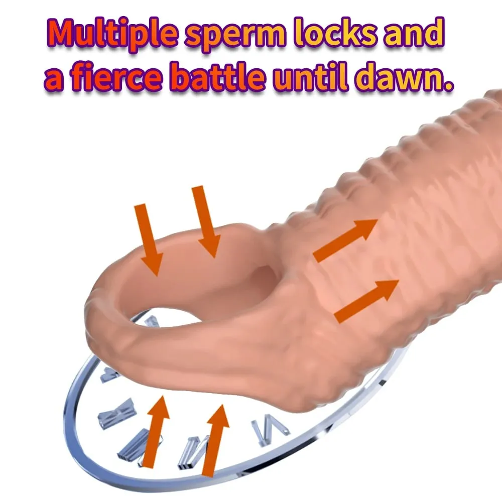 Penis Ring Male Realistic Penis Sleeve Extender Cock Sleeve Dick Enlargement Delay Ejaculation Cock Ring Reusable Condom Sex Toy — image 4