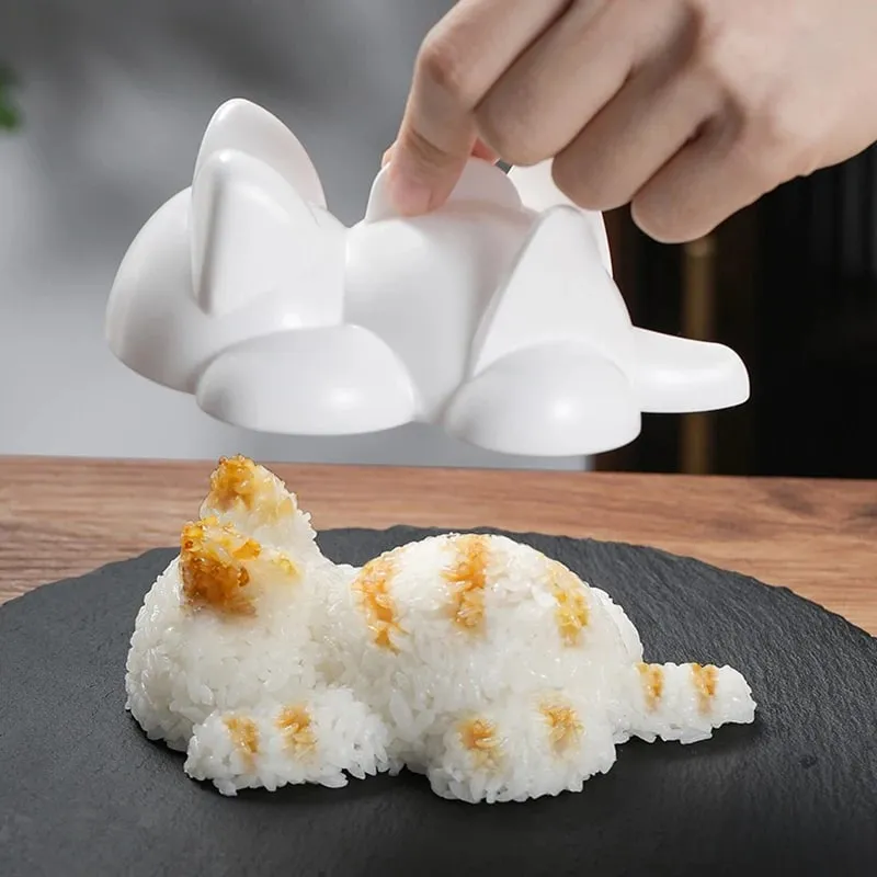 猫おにぎり金型猫の形の寿司作りツール米型シェイパーデコアクセサリー寿司おにぎり用にぐり金型 — image 2