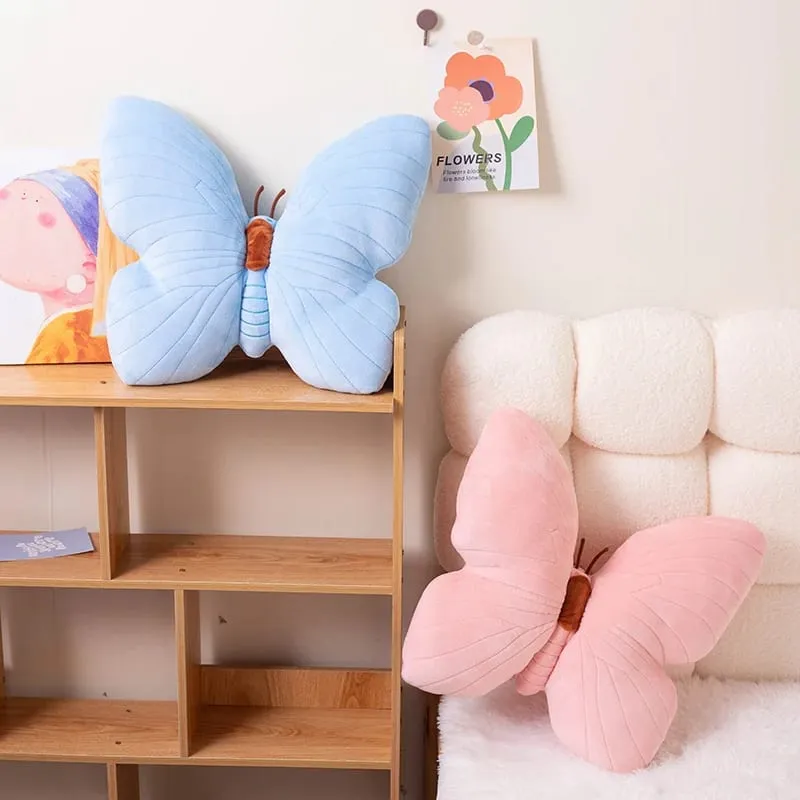 INS Schmetterling Kissen Rosa Blau Schmetterling Plüsch Spielzeug Gefüllte Weiche Sofa Home Dekoration Wurf Kissen Kissen — image 4