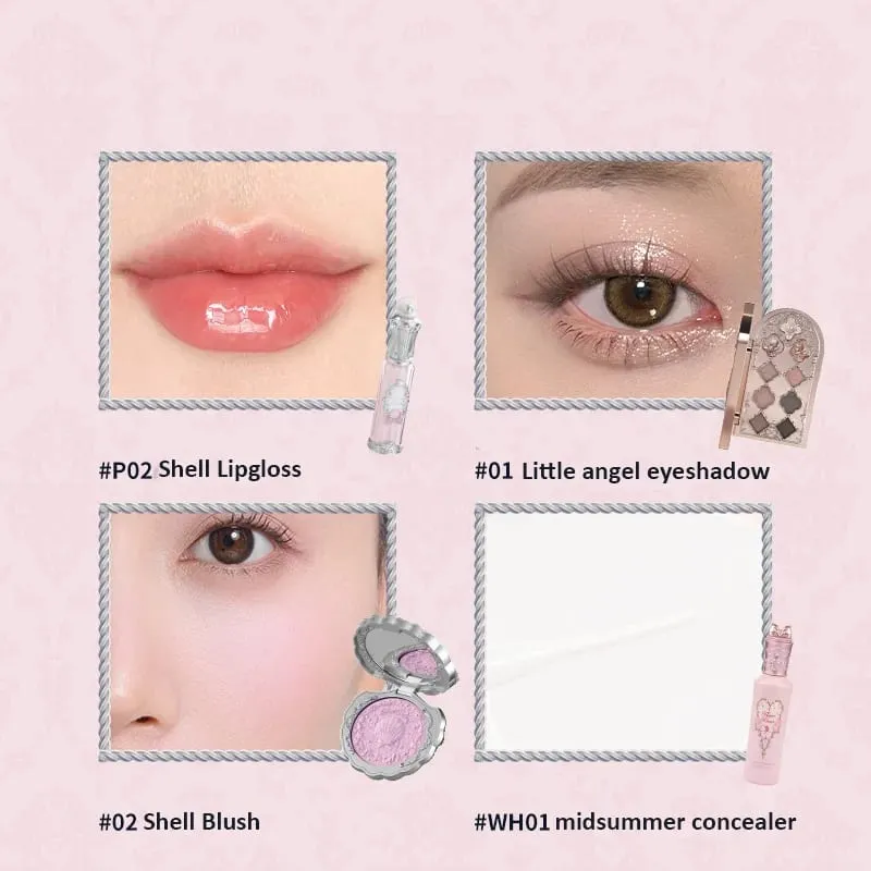 Flor sabe conjunto de maquiagem lábio lama iluminador pó blush sombra de olho maquiagem profissional presente kit para menina cosméticos conjunto completo — image 11