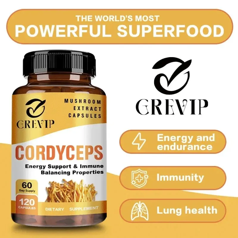 Cordyceps Mushroom Capsules - Boost Energy and Endurance Enhance Memory and Concentration and Relieve StressSupplementsSupplem — image 5