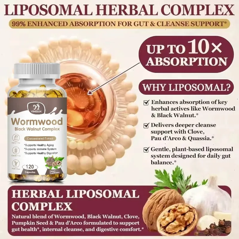 Premium Wormwood Cleanse Supplement with Black Walnut Clove & Quassia Supports Intestinal Health Detox & Digestive Balance — image 4