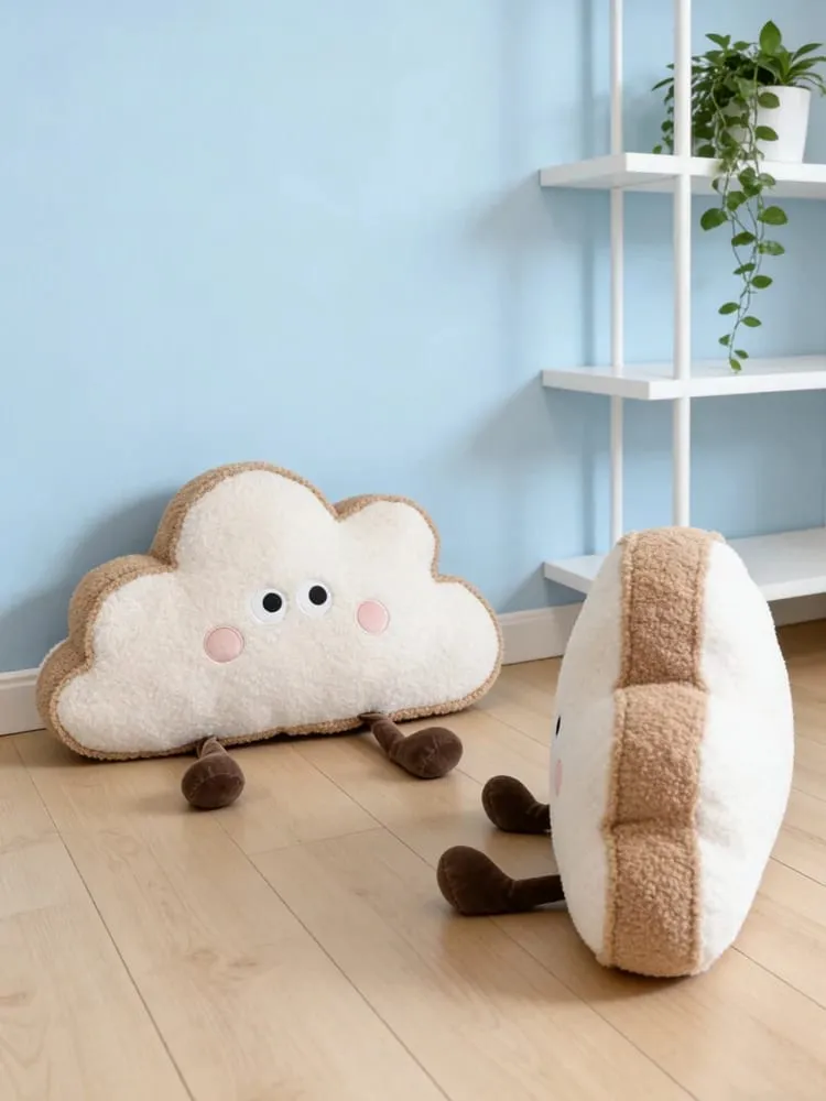 35 ~ 65 ซม.Toast Cloud หมอน Plush Kawaii Humanoid ตกแต่ง Plushie เก้าอี้โซฟากลับสนับสนุนเบาะของขวัญ — image 8
