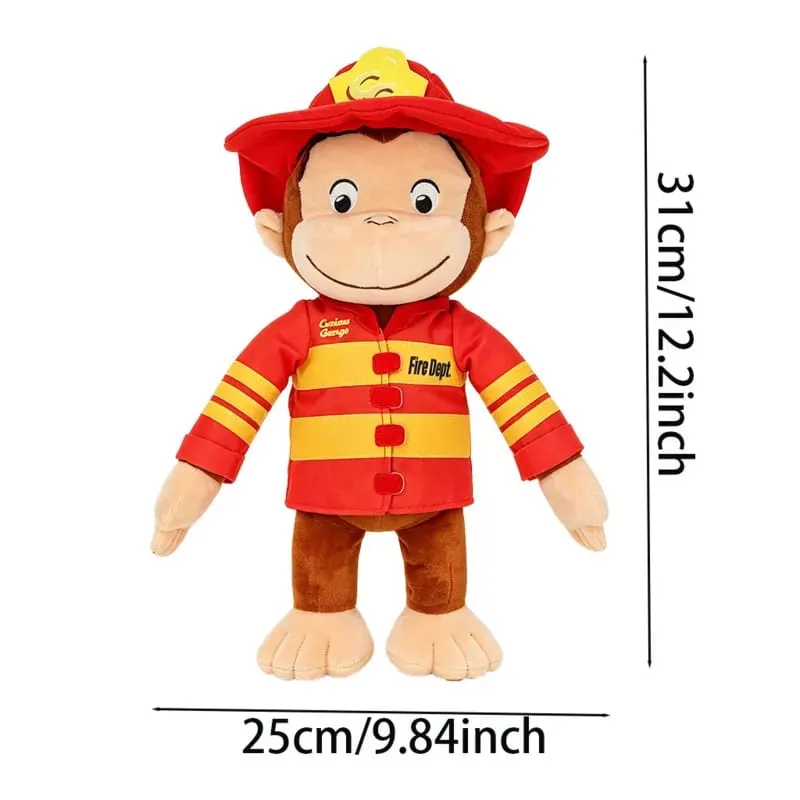 อะนิเมะใหม่Fire DeptนักผจญเพลิงCurious George Plushเด็กน่ารักCurious GeorgeลิงPlush Softสัตว์Plushieหมอนตุ๊กตาของเล่น — image 3