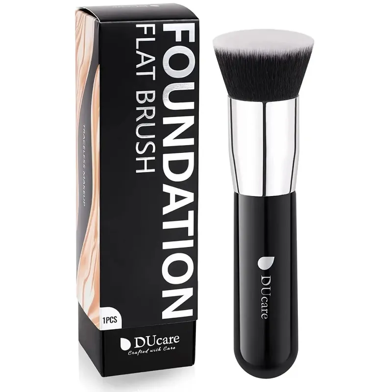 DUcare Foundation Brush Flat Top Kabuki Makeup Børster Syntetisk hår Væskeblanding Mineral Powder Buffing Stippling Cosmetics — image 7