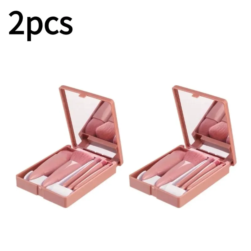 Βούρτσες Small Complete Function Cosmetic Brushes Kit with Case and Mirror 5 τμχ Σετ πινέλα μακιγιάζ μεγέθους ταξιδιού Mini makeup — image 8