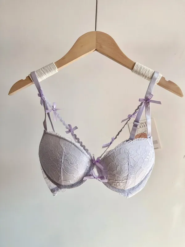 セクシーなงานแต่งงานเจ้าสาวชุดชั้นในลูกไม้สีแดงชุด Bowknot Push Up Bra สำหรับหน้าอกขนาดเล็กผู้หญิง Party Pure Look ชุดชั้นใน Intimate — image 10