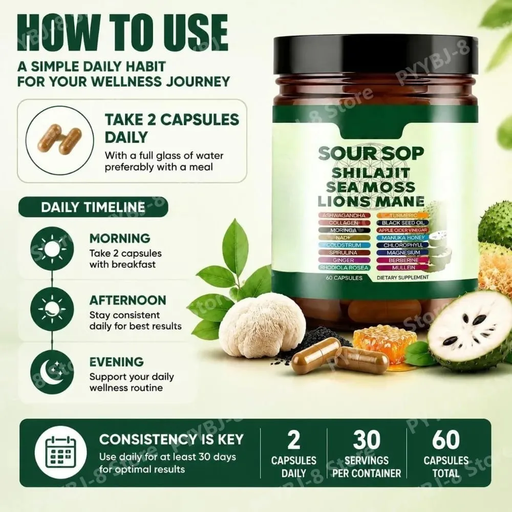 Capsule di Shilajit e L-Arginina 60 con melograno, cannella, fieno greco per energia, salute immunitaria, supporto quotidiano per il benessere — image 5
