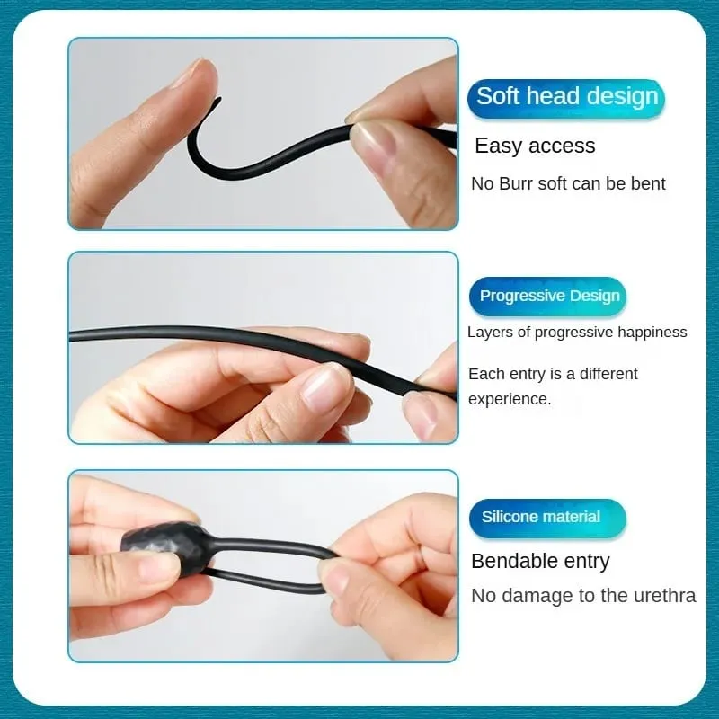 ยาว Urethral Vibrator Catheter ท่อปัสสาวะเสียง Dilator นวด 10 ความเร็ว Dildo Vibrator Catheter อวัยวะเพศชาย Plug เพศของเล่นสำหรับผู้ชายเกย์ — image 4