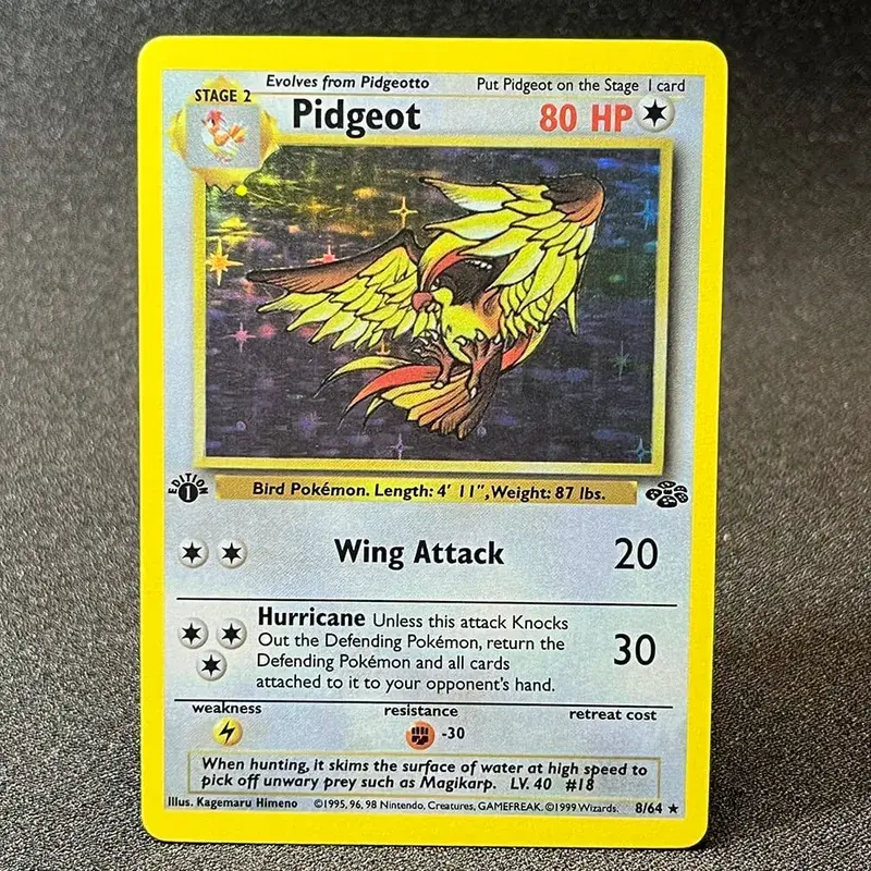 Carte foil PKM Charizard Blastoise Venusaur Alakazam Mewtwo Zapdos Raichu 1996 1a edizione Game Collection Carte proxy PTCG — image 17