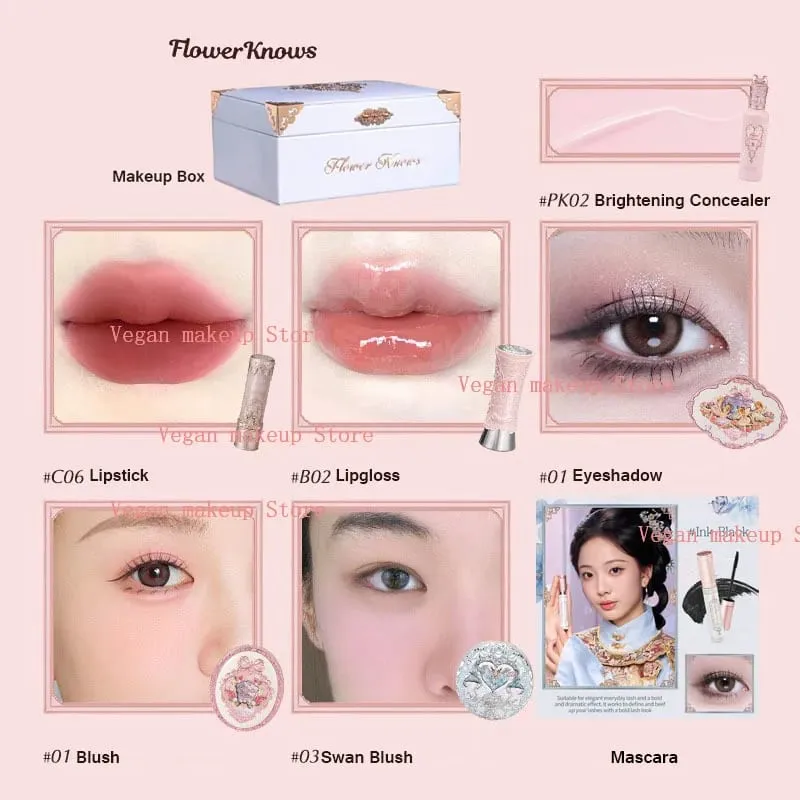 Flowerknows Tutto In Set Regalo Rossetto In Velluto Opaco Fard Ombretto Glitter Set Trucco Kit Di Cosmetici Con Confezione Regalo — image 4