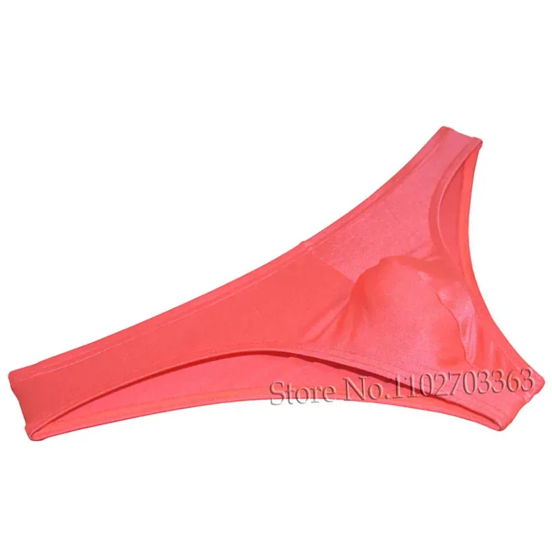 Cuecas de biquíni masculinas, cuecas triangulares, franzir as costas, micro cuecas elásticas brilhantes, verão, cintura baixa, praia, sexy, sedoso e suave — image 14