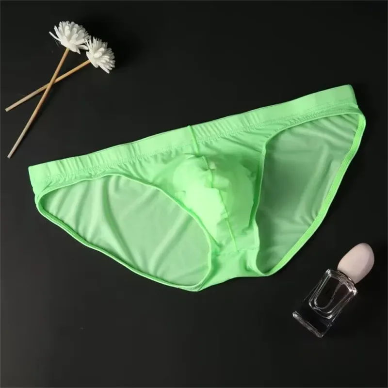 Plus Größe M-4XL Mann Eis Seide U Pouch Briefs Niedrige Taille Transluzente Nylon Unterwäsche Einteilige Sexy Ultra-dünne männliche Unterhose — image 12