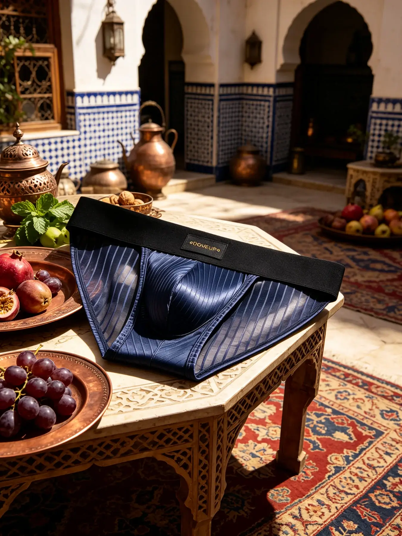 Heren lage taille driehoek korte glanzende pure verticale streep ontwerp U Ardennen Pouch Comfort zomer mannelijk ondergoed DP925 — image 2