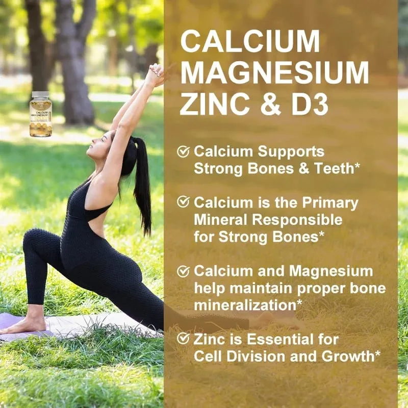Suplemen Sokongan Tulang & Otot dengan Kalsium Magnesium Zink & D3 Menyokong Tulang Kuat Kekebalan & Daya Daya Gigi — image 6