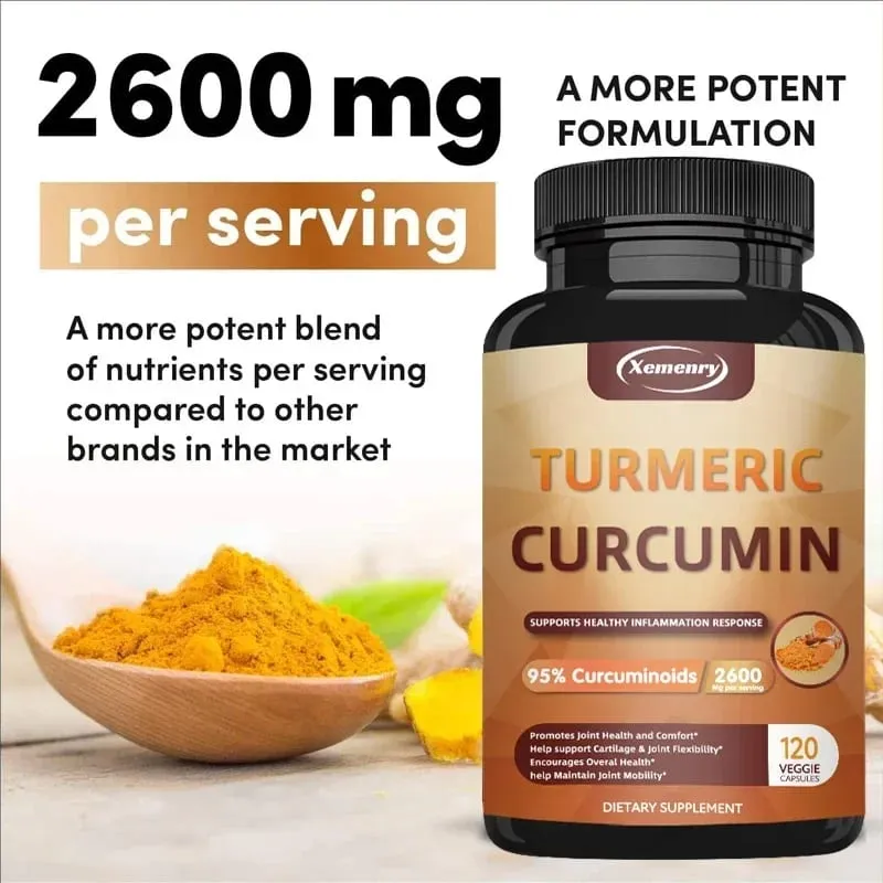 Integratore in capsule di curcuma e curcuma con estratto di pepe nero BioPerine per il supporto digestivo e immunitario articolare — image 5