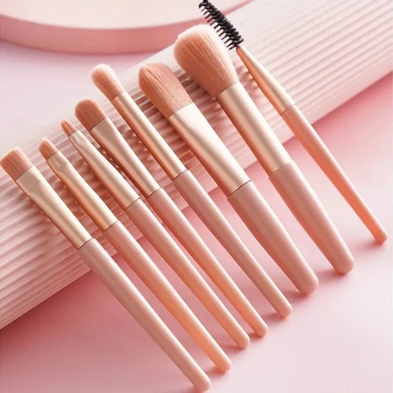ขนาดเดินทาง 8 ชิ้นชุดแปรงแต่งหน้า - ผมนุ่มอายแชโดว์ Contour แปรงเครื่องมือความงามระดับมืออาชีพ — image 5