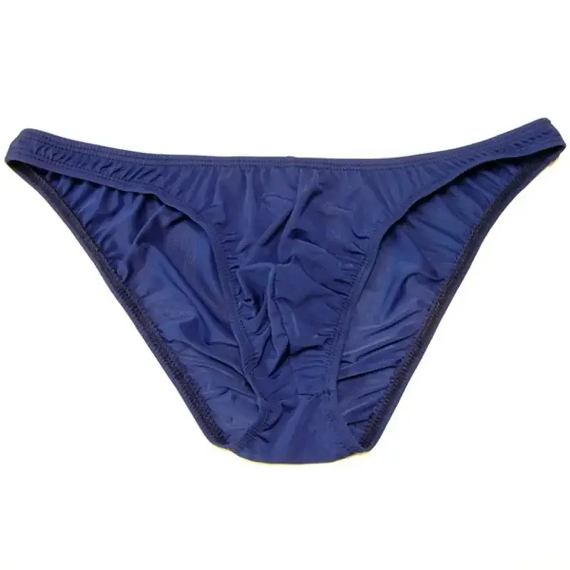 Men Pouch Panties Ice Silk Solid Color Briefs Sexy Seamless Underwear U Convex Male Underpants — image 3