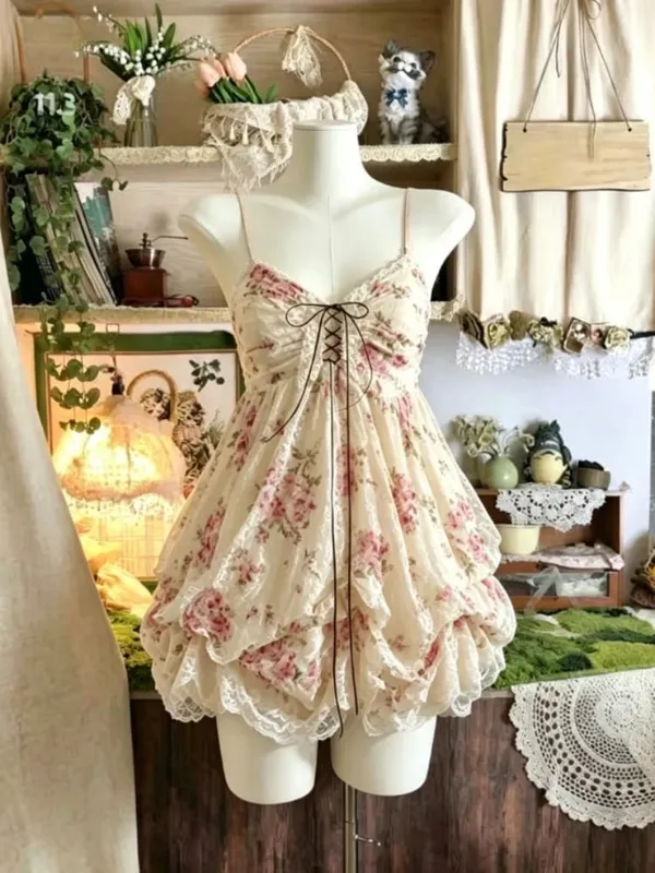 Sommer Neue Vintage Elegante Frau Kleid Liebsten Bogen Patchwork Hohe Taille Puffy Mini Kleid Weibliche Französisch Chic Sexy Outfits 2025 — image 17