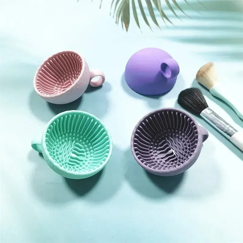 Čistič štětců na make-up Skládací miska na čištění labutěnky Štětce na oční stíny Wash Clean Mat Kosmetické nástroje Měkká silikonová krabička na čištění — image 6