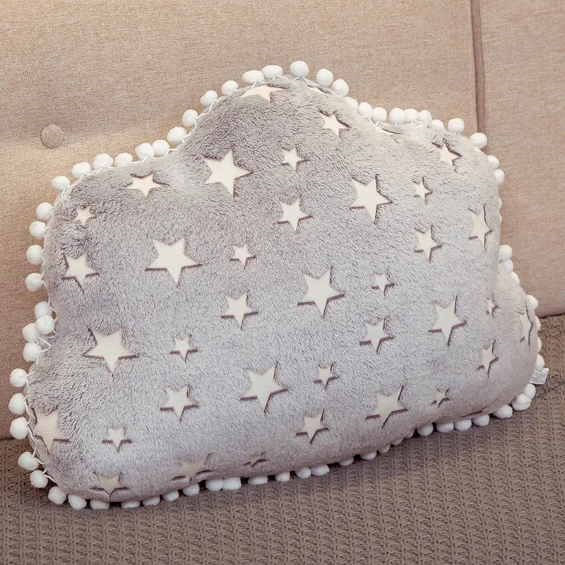 Ins pelúcia céu série luminosa nuvem lua estrela travesseiro macio almofada kawaii brinquedos de pelúcia para crianças bebê crianças brinquedo presente da menina — image 3