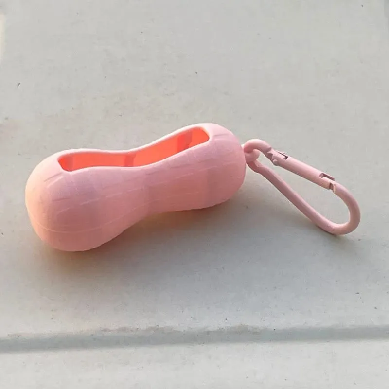 Bow Candy Peanut Shape Silikon Penutup Gincu Rantai Kunci Beg Simpanan Gincu Warna Pepejal Pemegang Balsem Bibir Ringan — image 19