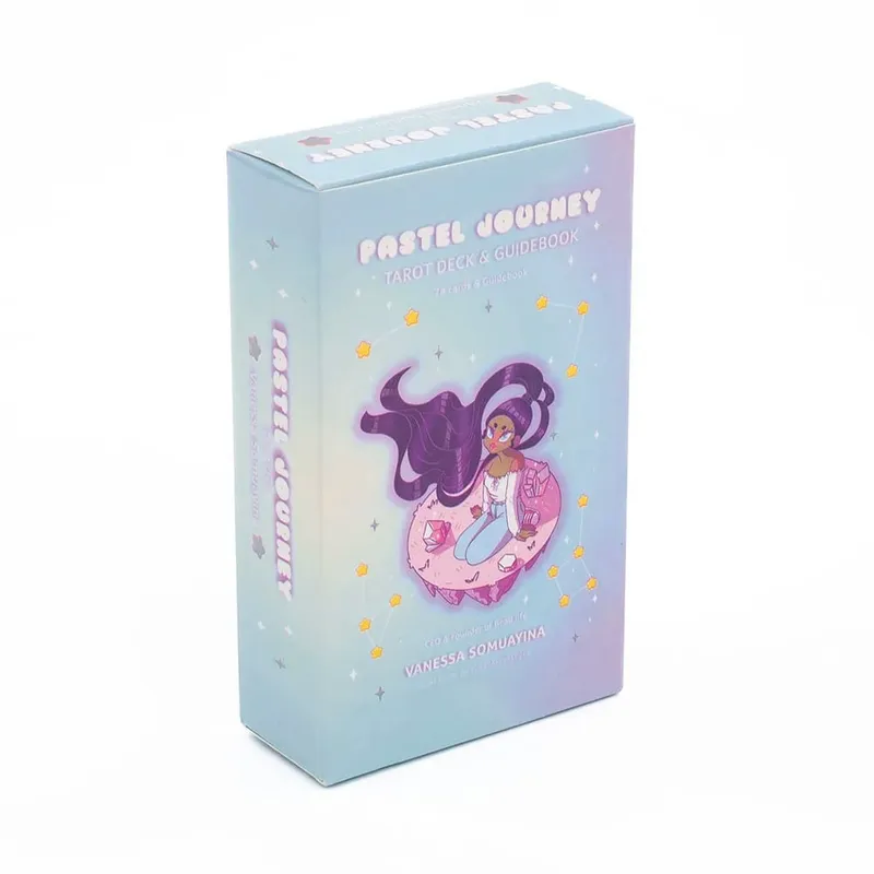 Kartu Tarot Perjalanan Pastel 78 Buah Versi Bahasa Inggris Ramalan Oracle Dek Papan Permainan Pesta Berkemah Merah Muda Asli Wanita 10.4*6.1Cm