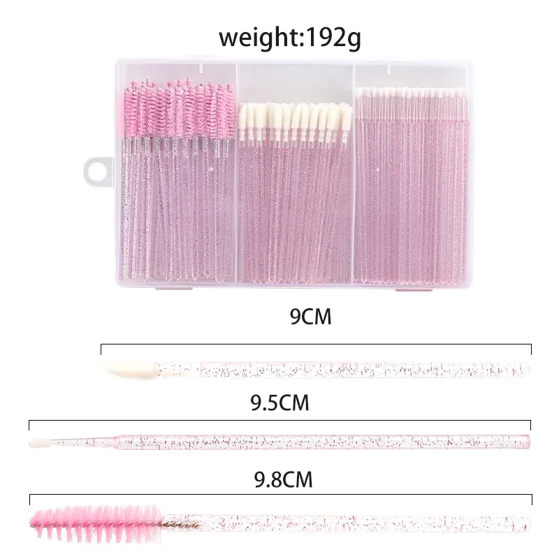 Juego de brochas de maquillaje para pestañas, 1/90/200/300 Uds., cepillos de silicona para cejas, micropalo de algodón, hisopo de brillo de labios, herramientas de extensión de pestañas — image 11