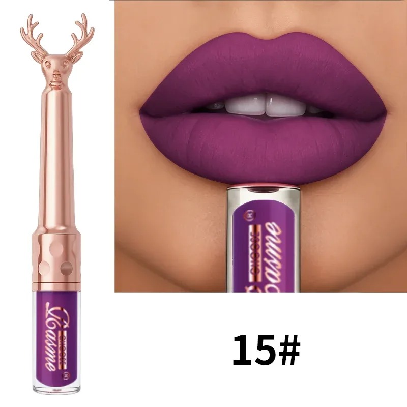 Moisturizing Cream Lip Gloss Efterår/Vinter Fugtgivende flydende læbestift Langtidsholdbar Ikke-fedtet læbemakeup Julebrun — image 9