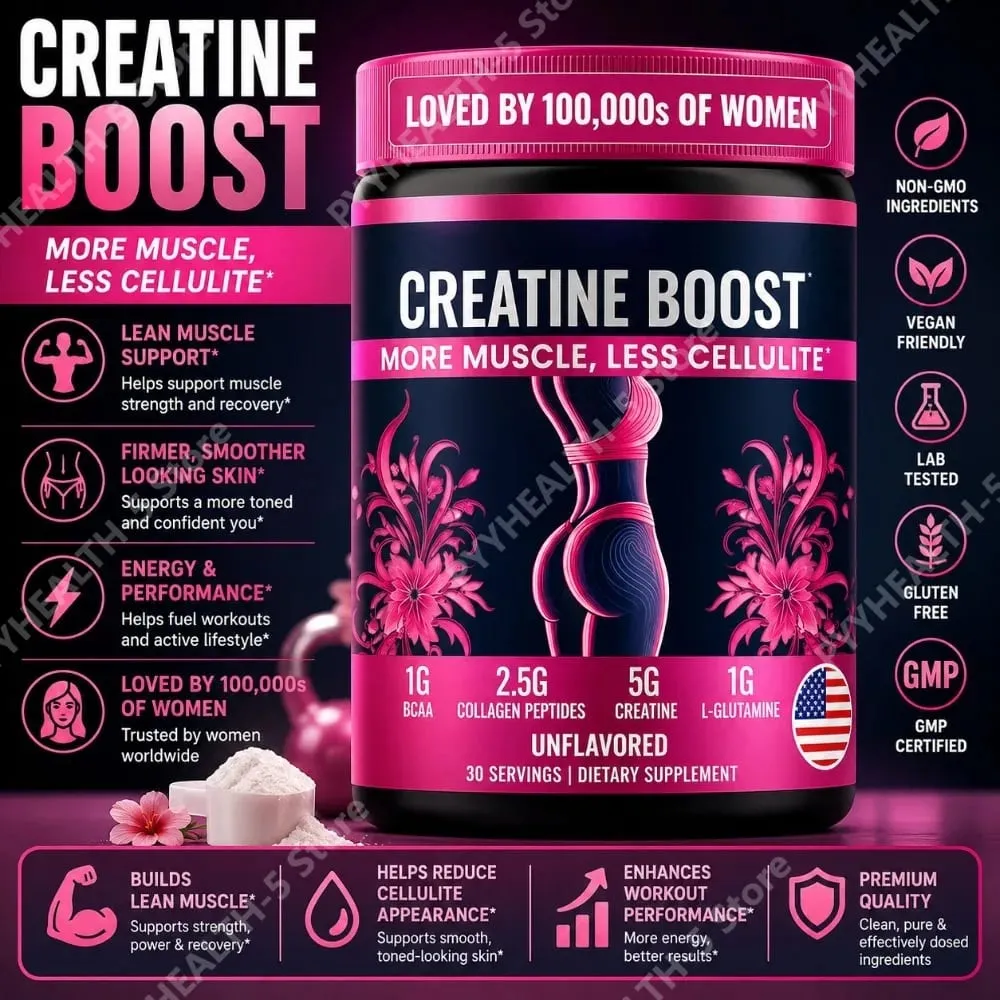 Creatina monoidrato in polvere per donne con peptidi di collagene BCAA L-glutammina senza aroma Supporto fitness quotidiano 30 porzioni — image 2