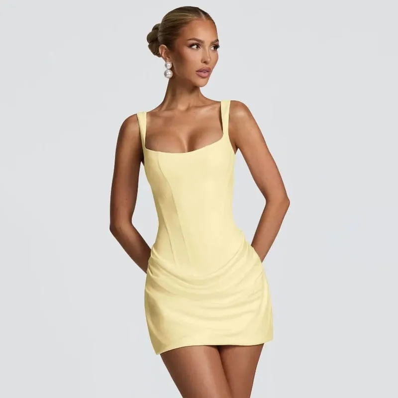 Frauen Sexy Solide Plissee Liebsten Kleid Dame Chic Off-schulter Backless Hohe Taille Split Kleider 2026 Sommer Abend Party kleid — image 18