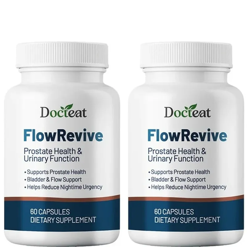 Docteat FlowRevive prostaat- en urine-ondersteuningscapsules met Saw Palmetto-pompoenzaad en Pygeum-schorsextract - 60 Capsules — image 10