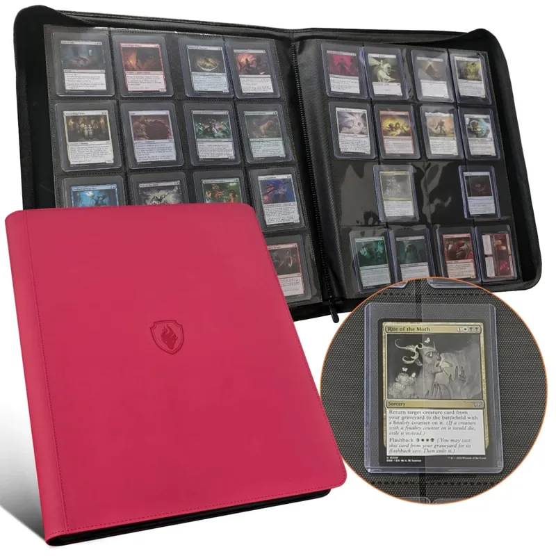 Carpeta de carga superior de 16 bolsillos con capacidad para 640 cargadores superiores: fundas premium para carpetas de carga superior para tarjetas rígidas de 3' x 4'