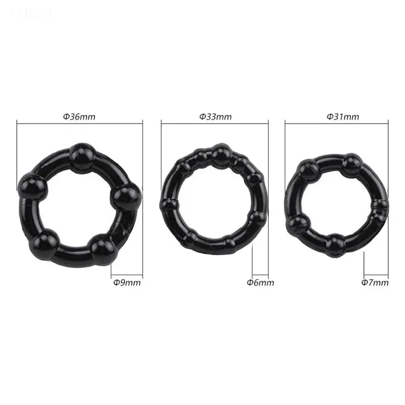 3 Keping/Set Cincin Zakar Kelewatan Ejakulasi Mainan Dewasa Untuk Lelaki Pembesaran Batang Silikon Cincin Zakar Lelaki Mainan Seks Ereksi Lebih Kuat — image 5