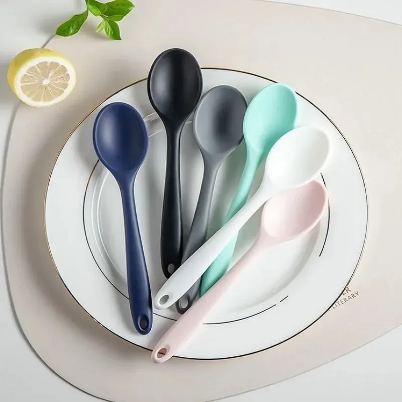 3pcs ช้อนซิลิโคนผสมช้อนซุปครัวผสม Ladle ทำอาหารเครื่องครัวเครื่องมือสำหรับกวนและเสิร์ฟ — image 1