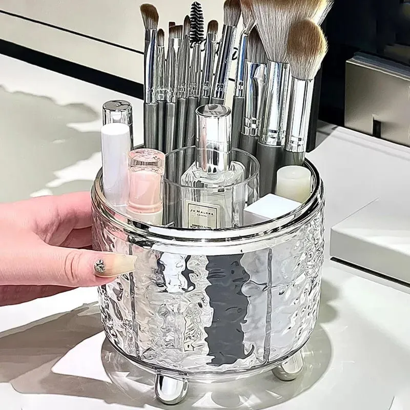 360° drehbarer Make-up-Pinselhalter, tragbarer Desktop-Kosmetik-Organizer, staubdicht, mit Abdeckung, Lippenstift, Parfüm, Unordnung — image 6