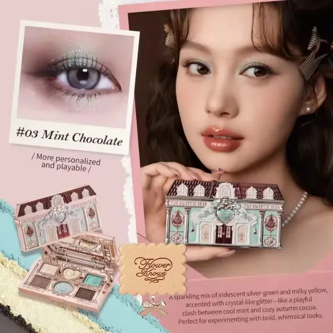 Flower Knows Bunny Garden Collection 6-Color Makeup Eyeshadow Contour Palette Eye Brush Puff Set Eye Glitter Korean Makeup Kit — image 18