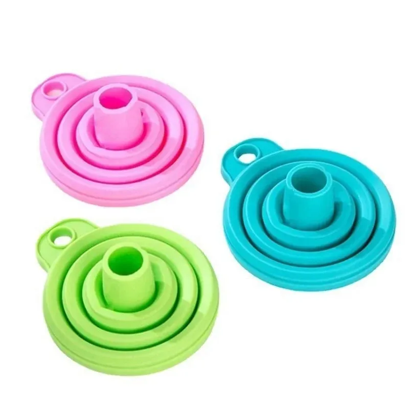 1/3/5/10 pcs S L Folding Silicone Funnel for Filling Bottles Kitchen Silicone Funnel Collapsible Kitchen Gadgets Oil Filler — image 7