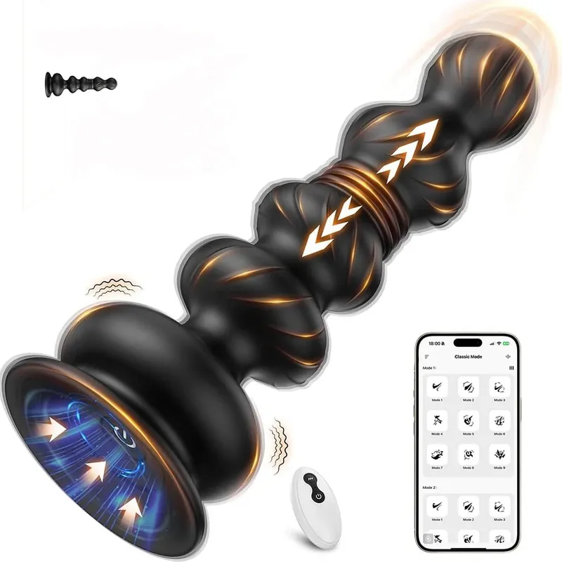 Perline anali spinte per uomini Massaggiatore prostatico Donne Butt Plug Vibratore anale Palline anali Masturbatore in silicone Giocattolo adulto del sesso