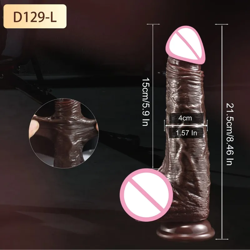 Strapon Besar Zakar Realistik Dildo Kulit Gelongsor Kulup Buah zakar Dildo Dubur Faraj Palam Batang Mainan Seks Dewasa untuk Wanita — image 10