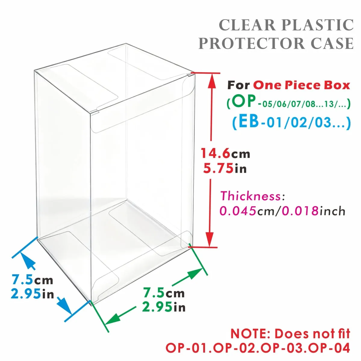 5 STK gennemsigtig plastbeskytterkasse til japansk One Piece (OP-05/06/07/08... & EB-01/02/03...)