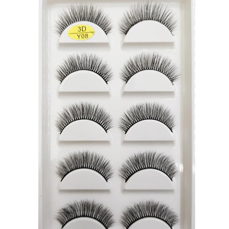 Přírodní 3D norkové umělé řasy Měkké jemné nadýchané oči umělé řasy make-up řas krása kočka Cilios 5 párů 15 stylů — image 27