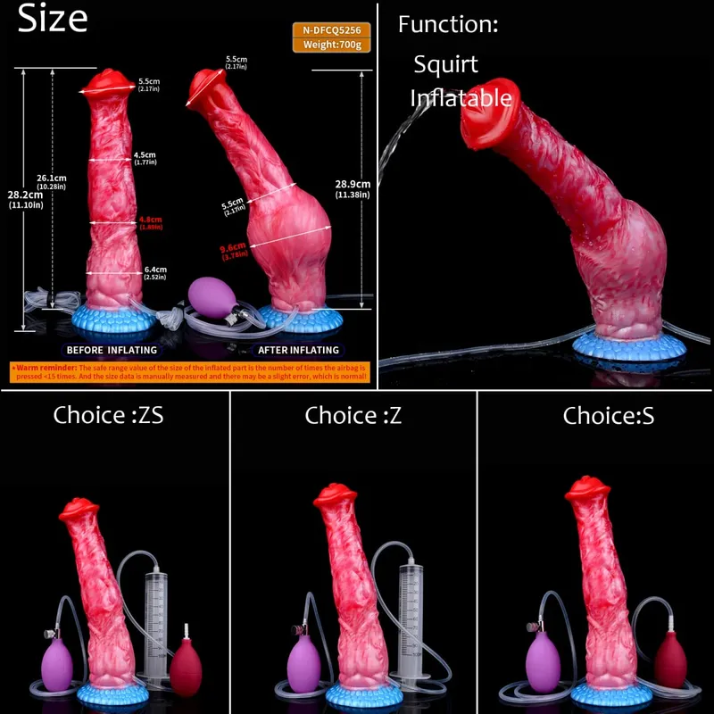 Silikon Şişme Boşalma Düğüm Yapay Penis Ayarlanabilir Çevresi Fışkırtma Fantezi At Penis Yetişkin Seks Oyuncakları Anal Dilatör — image 17