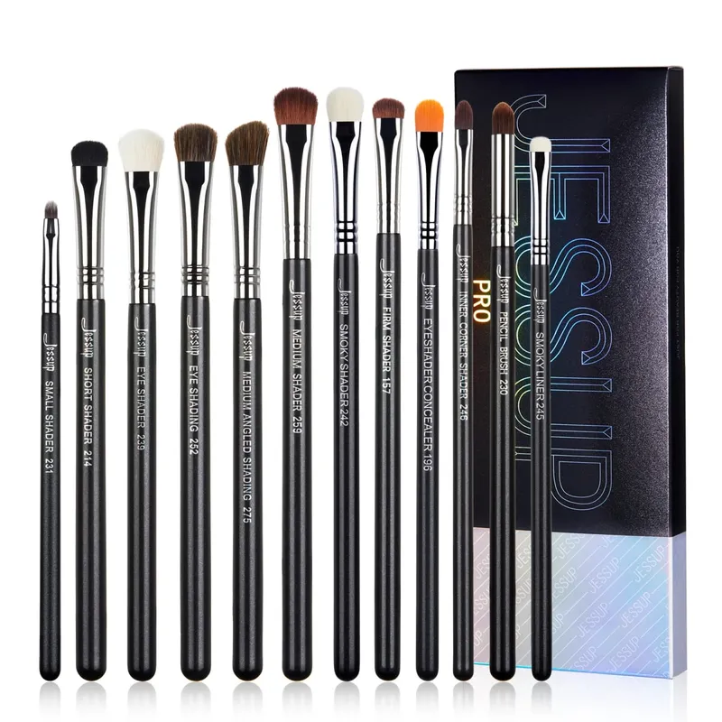 Jessup Eye Makeup Brushes set Professional Eye Blending Brush Synthetic Blends Shadow Crease Pencil Smoky T338