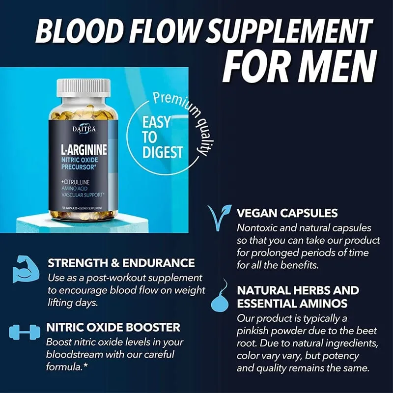 Supplément Daitea L-Arginine - Pour la force énergétique et le soutien de l'endurance pendant l'exercice | Masse musculaire sans OGM — image 4